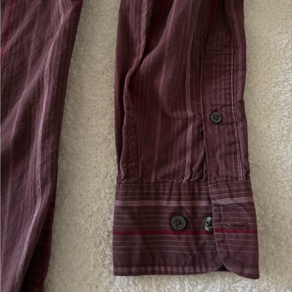 J Ferrar Burgundy Striped Button-Up Shirt - Picture 2 of 11